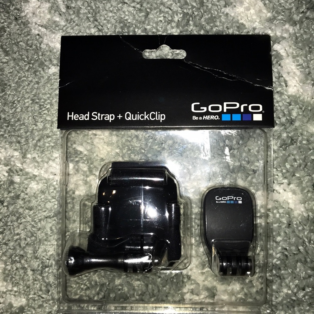 📹GoPro accessory set - Head Strap + QuickClip NIB unopened vintage 2013